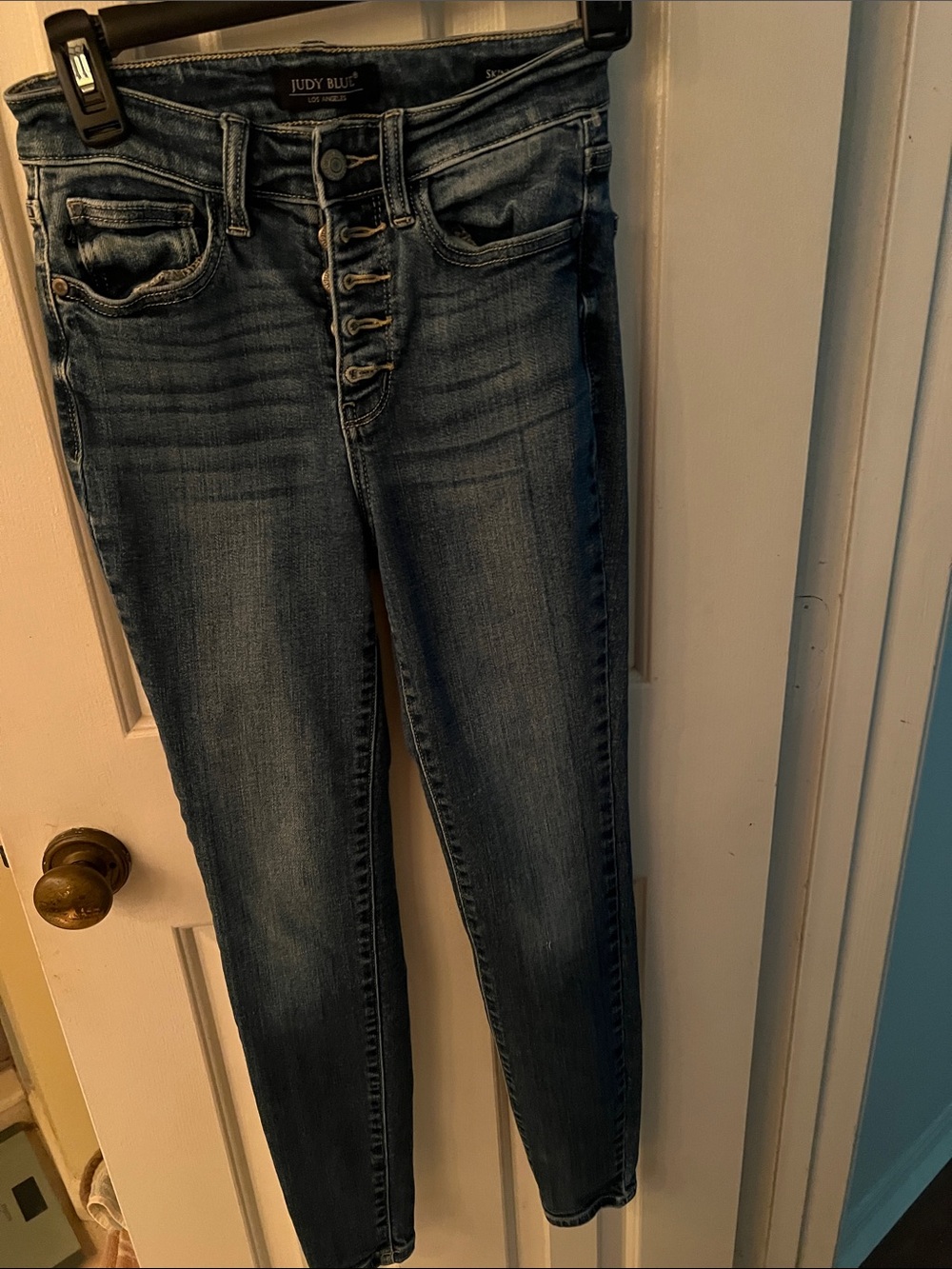 Judy Blue Dark Wash Button-Fly Skinny Jeans